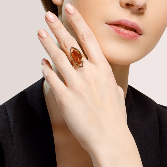 Кольцо из серебра с топазами London и фианитами