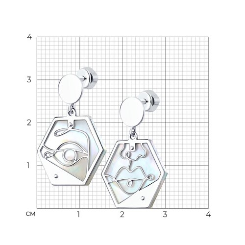 Серьги из серебра с позолотой и нанотурмалинами