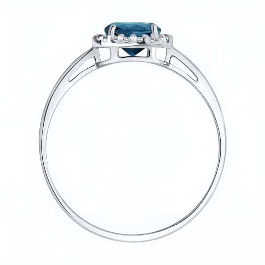 Кольцо из серебра с кристальной тканью