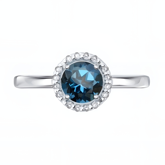 Кольцо из серебра с кристальной тканью