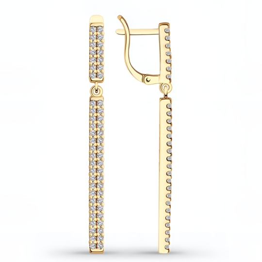 Серьги из серебра с фианитами