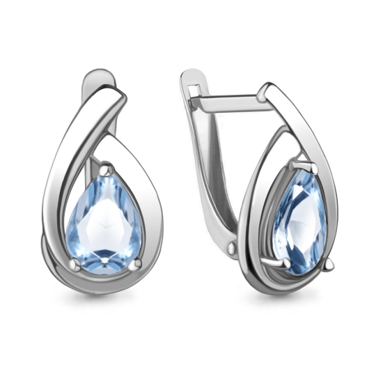Серьги из серебра с фианитами