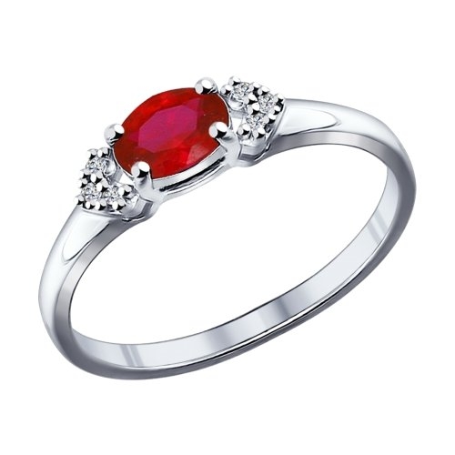 Кольцо из серебра с агатом и фианитами