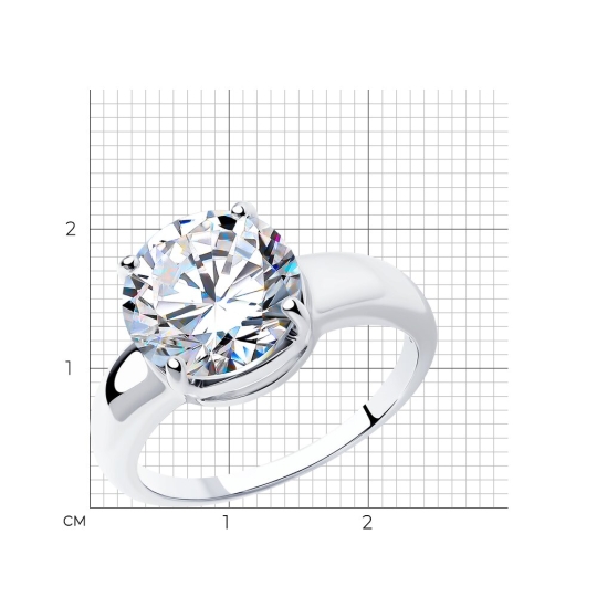 Кольцо из серебра с фианитом