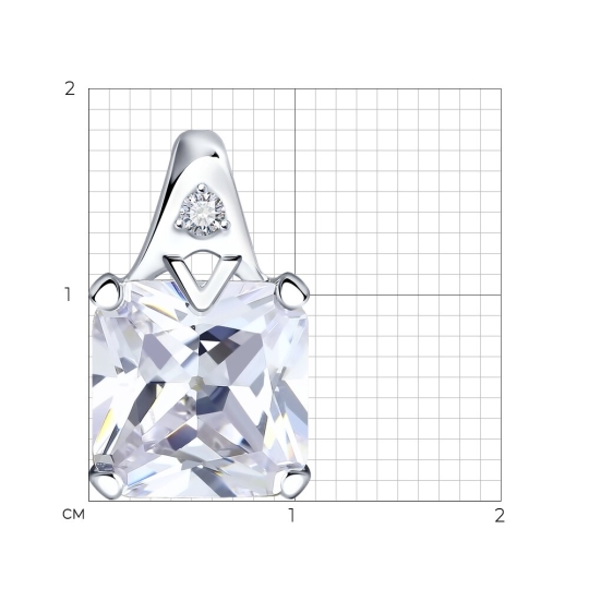 Подвеска из серебра с фианитами