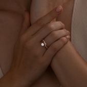 Кольцо из серебра с позолотой и фианитами