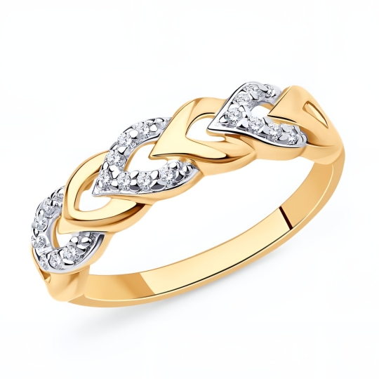 Кольцо из серебра с ювелирным кристаллом лунный оникс и фианитами