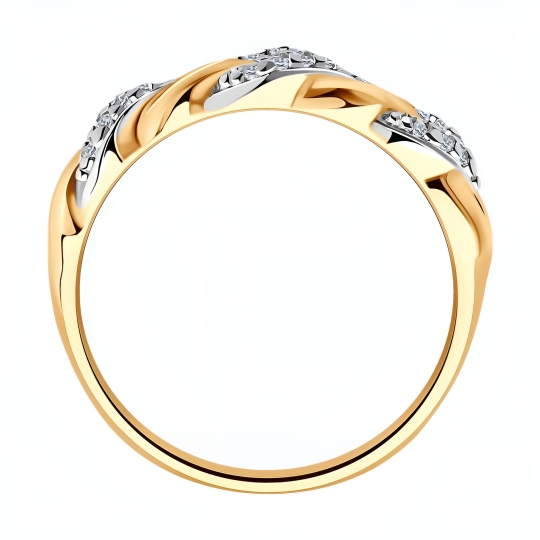 Кольцо из серебра с ювелирным кристаллом лунный оникс и фианитами